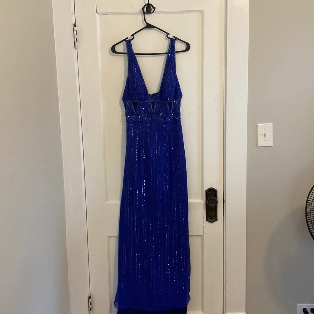 Beautiful royal blue sequin and beaded dress!